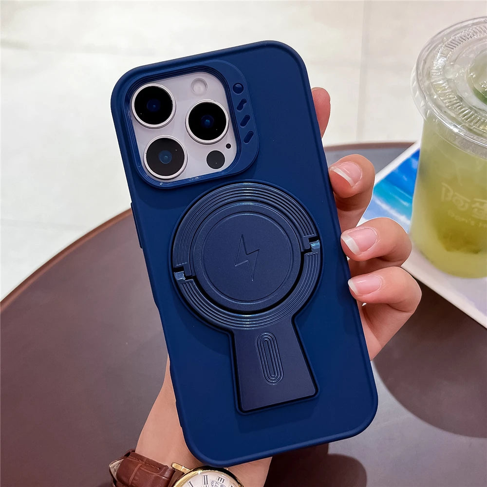 Magnetic stand holder matte silicone case - product image