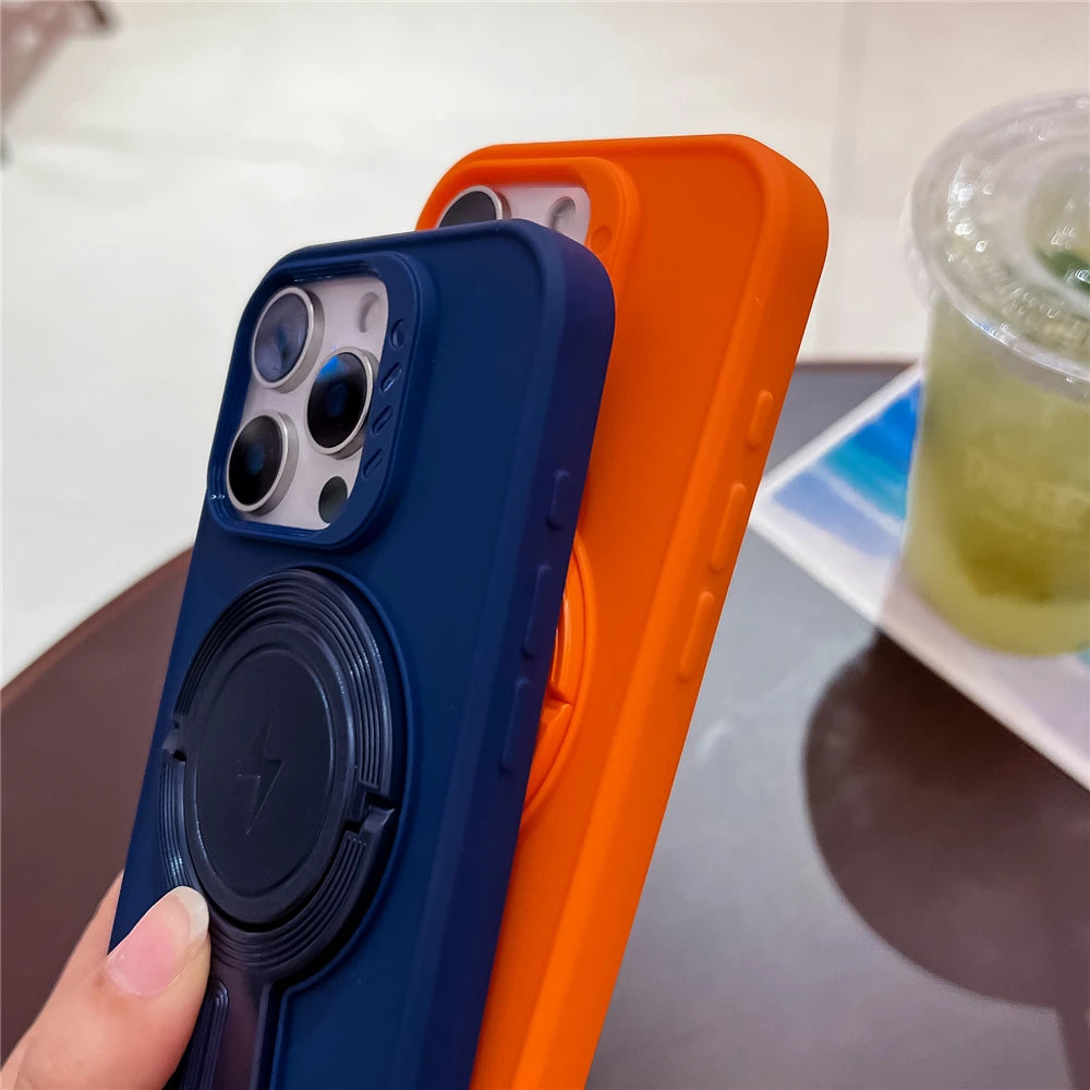 Magnetic stand holder matte silicone case - product image