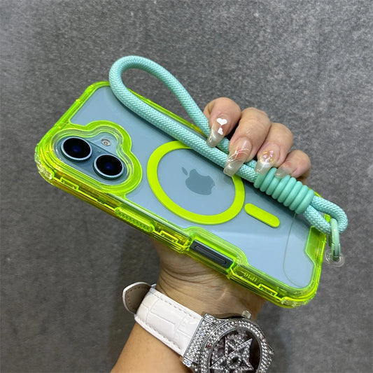 Magnetic transparent wrist strap candy armor case - product image