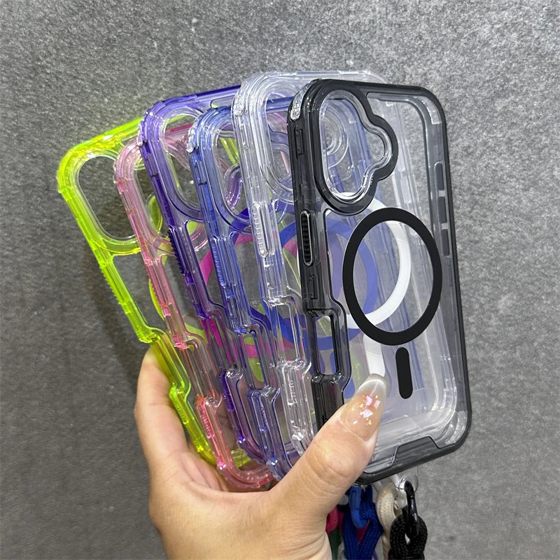 Magnetic transparent wrist strap candy armor case - product image
