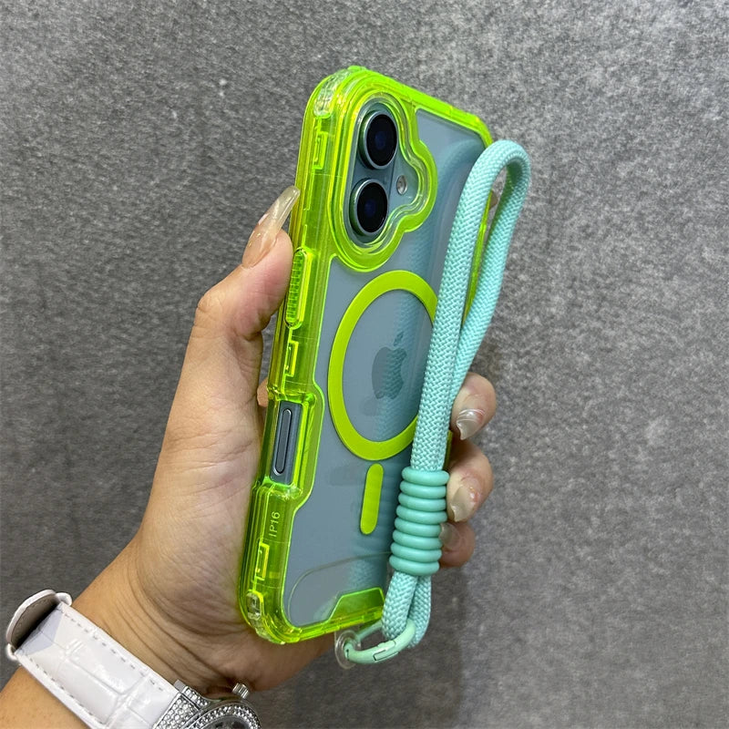 Magnetic transparent wrist strap candy armor case - product image