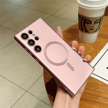 Magnetic wireless charge matte soft silicone phone case samsung - product image