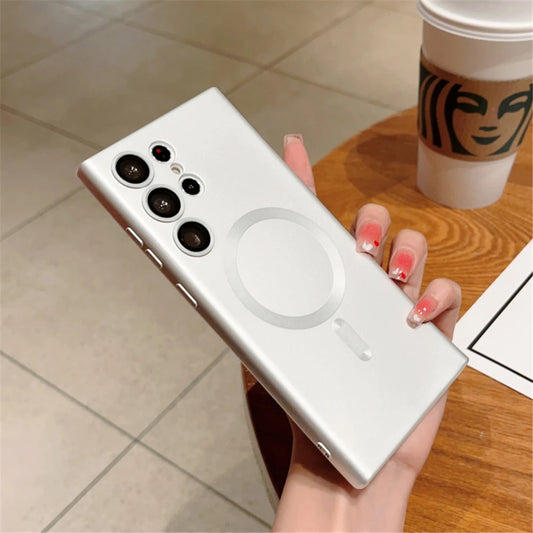 Magnetic wireless charge matte soft silicone phone case samsung - product image