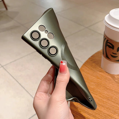 Magnetic wireless charge matte soft silicone phone case samsung - product image