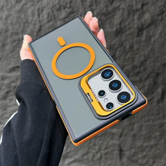 Magnetic wireless charging fold lens stand holder case - product image