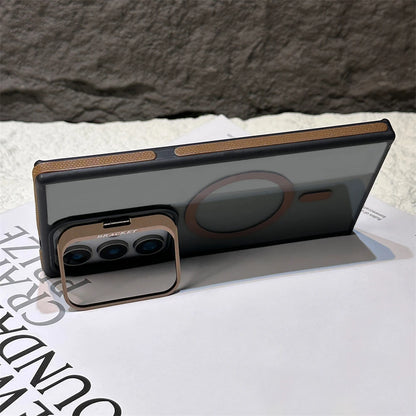 Magnetic wireless charging fold lens stand holder case - product image