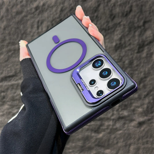 Magnetic wireless charging fold lens stand holder case - product image