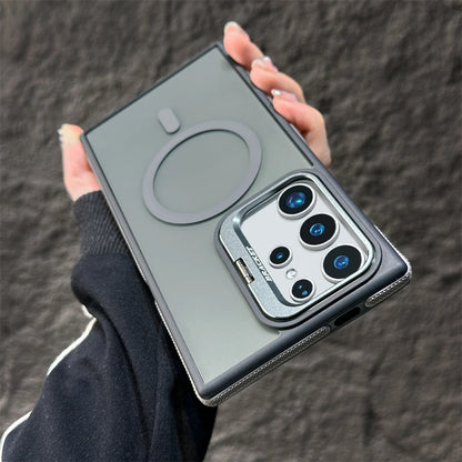 Magnetic wireless charging fold lens stand holder case - product image