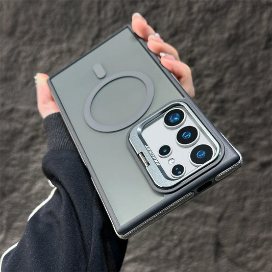 Magnetic wireless charging fold lens stand holder case - product image