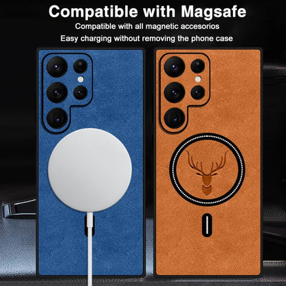 Magnetic wireless charging leather shockproof soft case samsung - product image