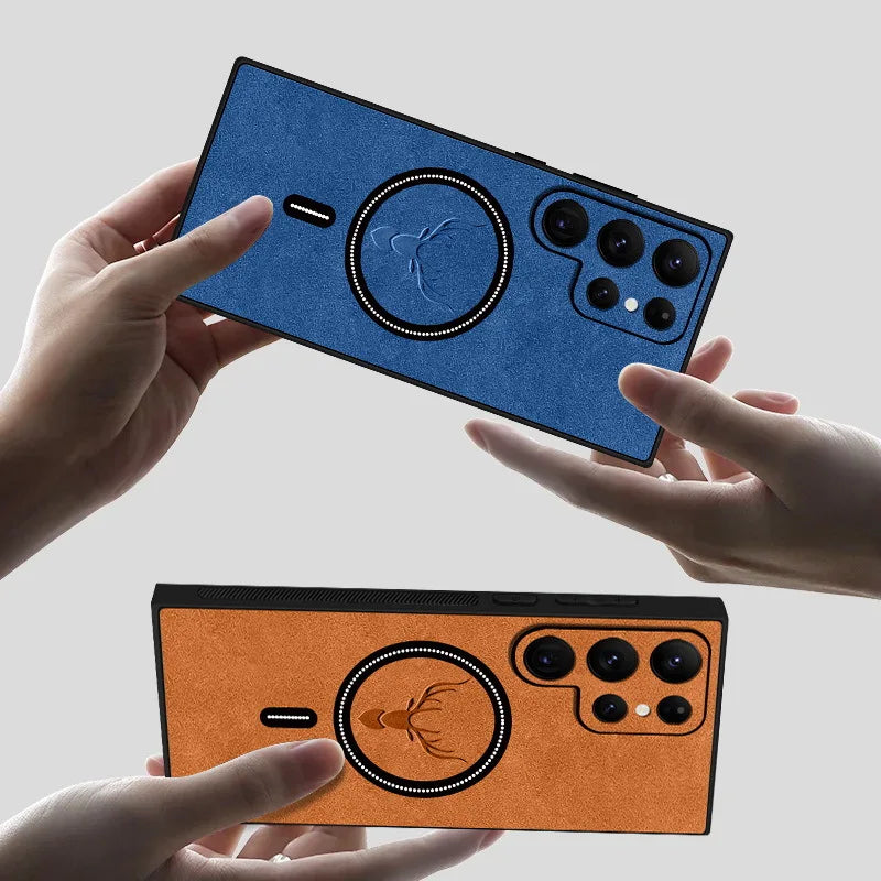 Magnetic wireless charging leather shockproof soft case samsung - product image