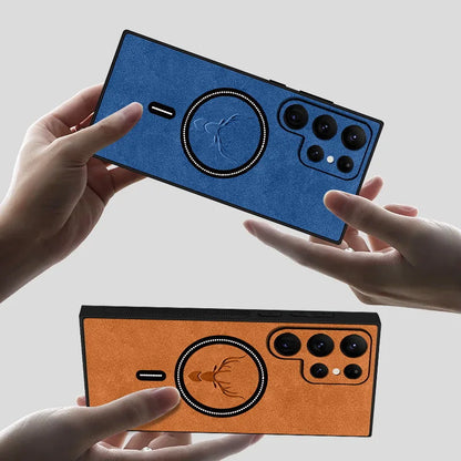 Magnetic wireless charging leather shockproof soft case samsung - product image