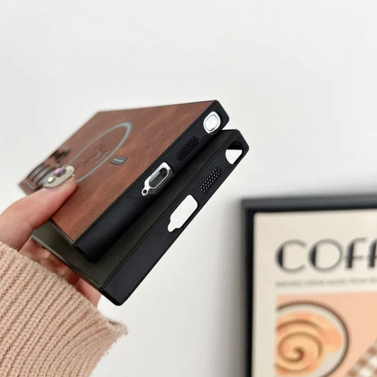 Magnetic wireless charging leather shockproof soft case samsung - product image