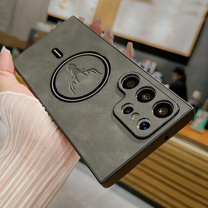 Magnetic wireless charging leather shockproof soft case samsung - product image