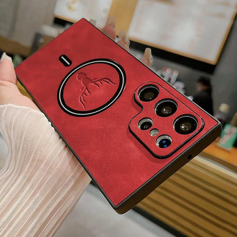 Magnetic wireless charging leather shockproof soft case samsung - product image