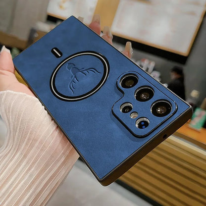 Magnetic wireless charging leather shockproof soft case samsung - product image