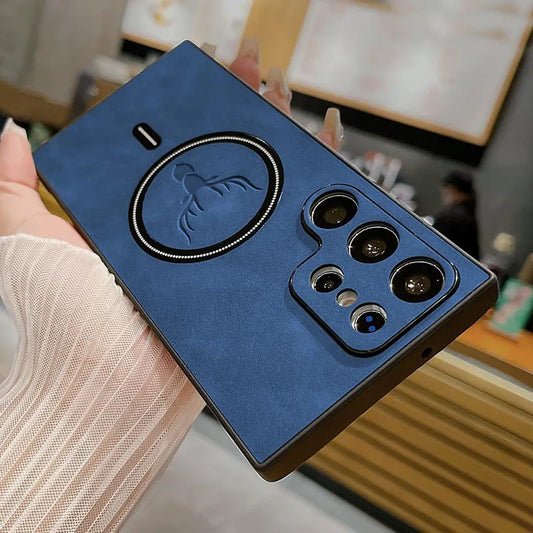 Magnetic wireless charging leather shockproof soft case samsung - product image