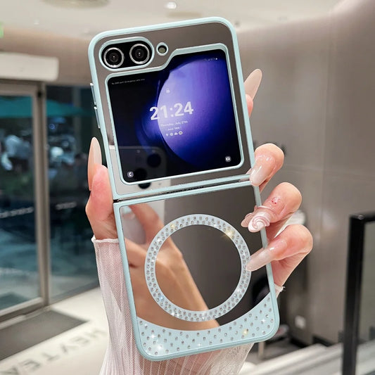 Magnetic wireless charging makeup mirror bling diamonds hard case samsung - product image