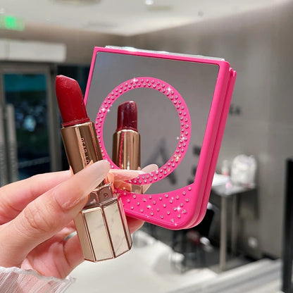 Magnetic wireless charging makeup mirror bling diamonds hard case samsung - product image