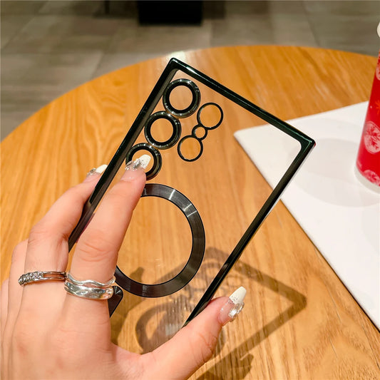 Magnetic wireless charging transparent shockproof case samsung - product image