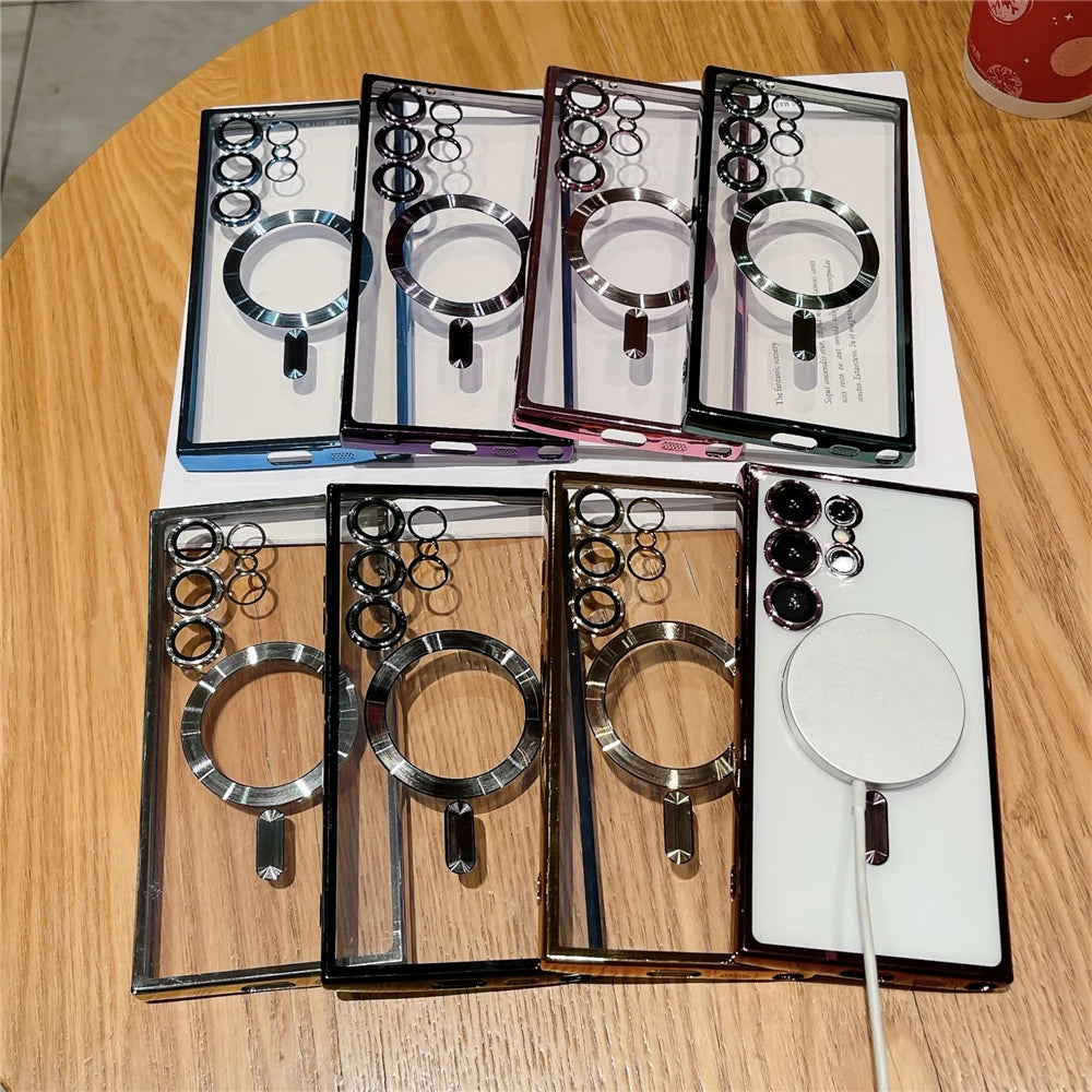 Magnetic wireless charging transparent shockproof case samsung - product image