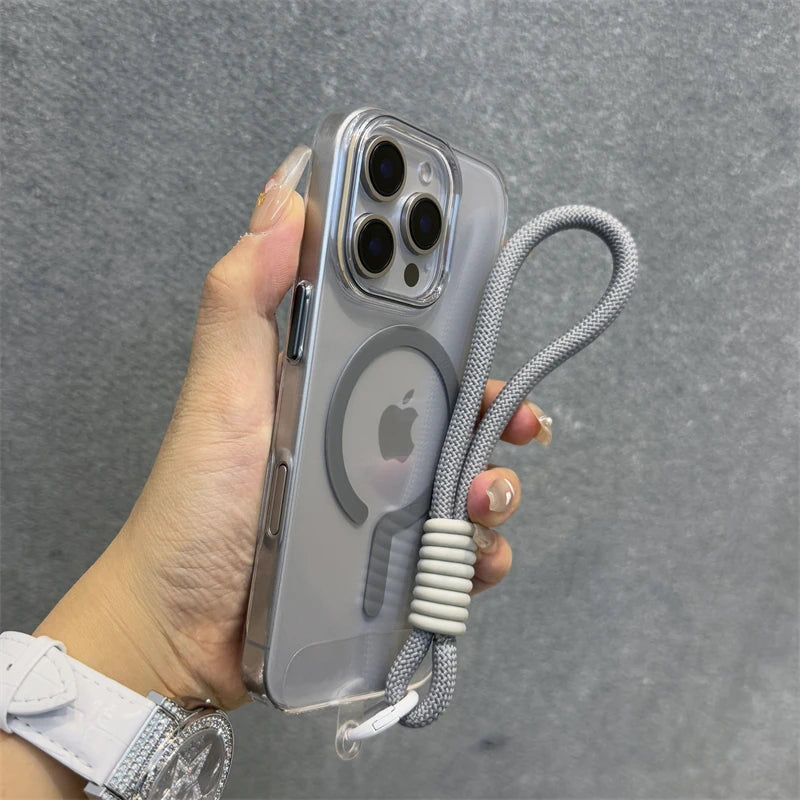 Magnetic wrist strap lanyard transparent shockproof case - product image