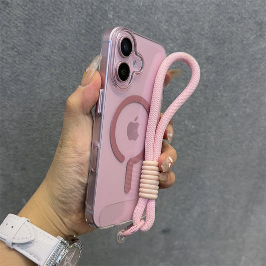 Magnetic wrist strap lanyard transparent shockproof case - product image