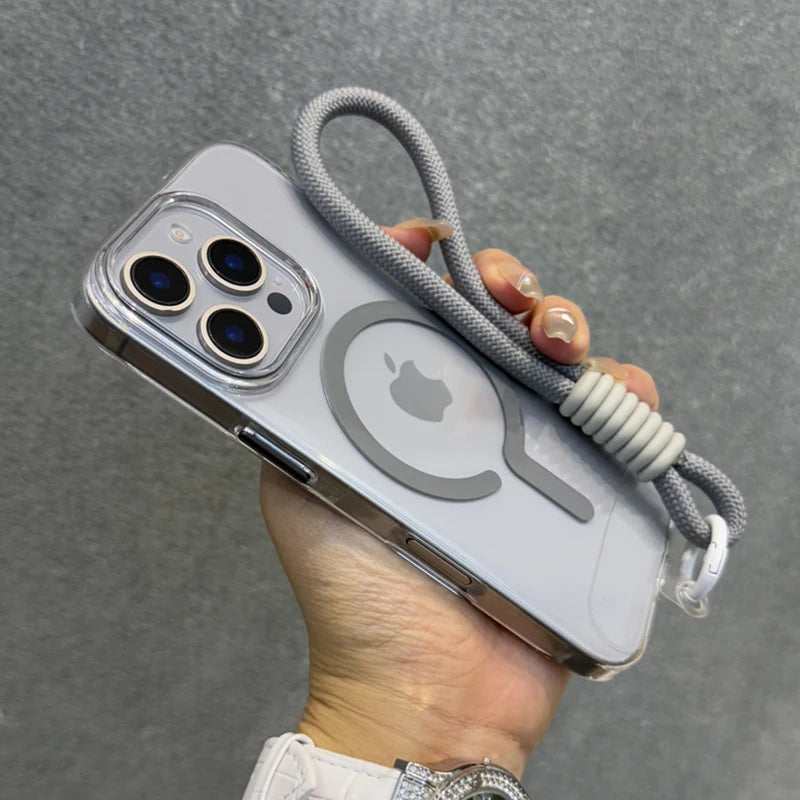 Magnetic wrist strap lanyard transparent shockproof case - product image