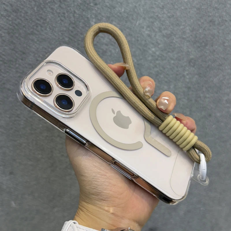 Magnetic wrist strap lanyard transparent shockproof case - product image