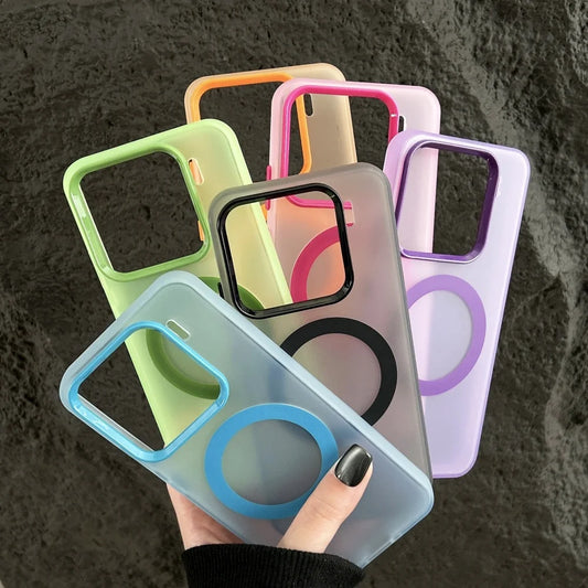 Matte clear magnetic wireless charging bumper case - product image