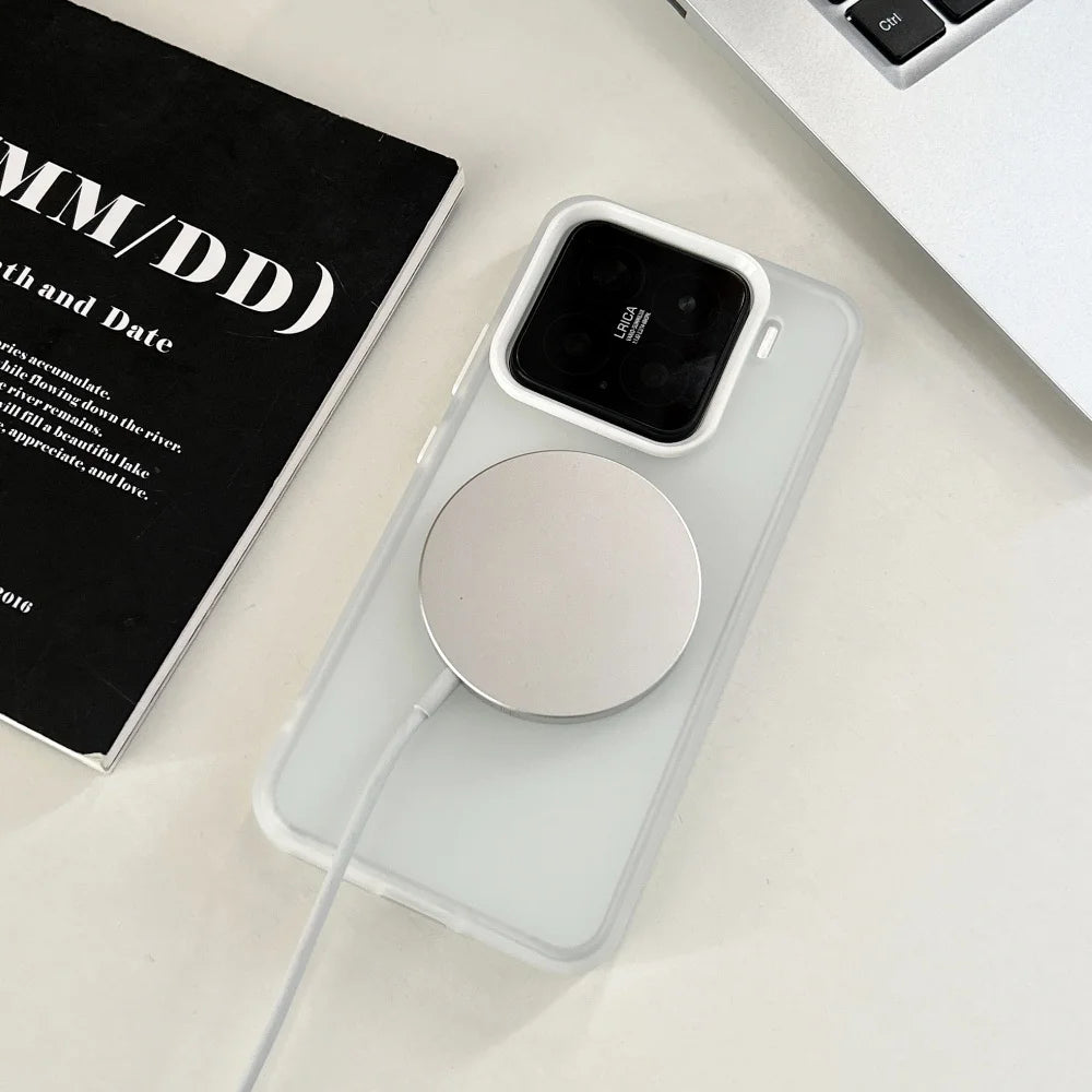 Matte clear magnetic wireless charging bumper case - product image