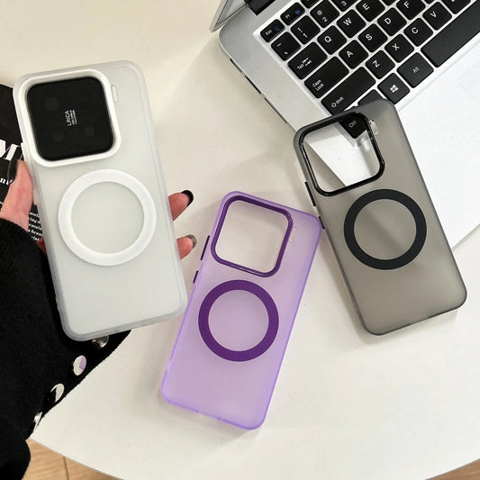 Matte clear magnetic wireless charging bumper case - product image