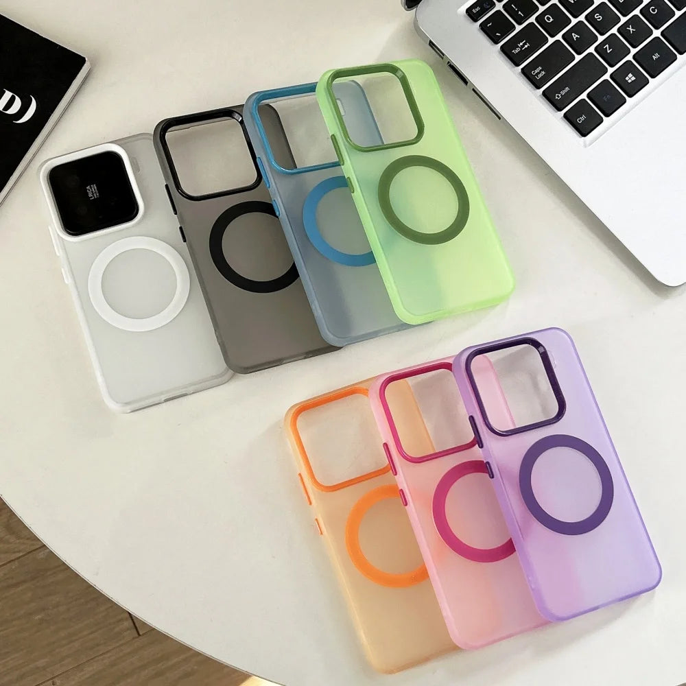 Matte clear magnetic wireless charging bumper case - product image