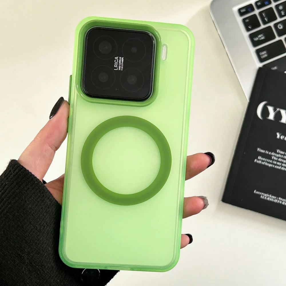 Matte clear magnetic wireless charging bumper case - product image