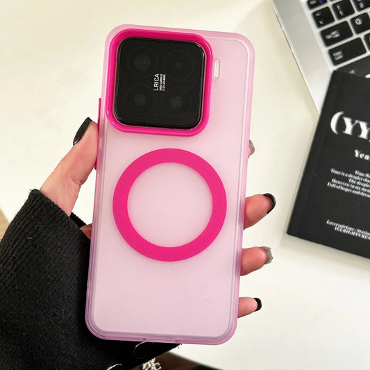 Matte clear magnetic wireless charging bumper case - product image