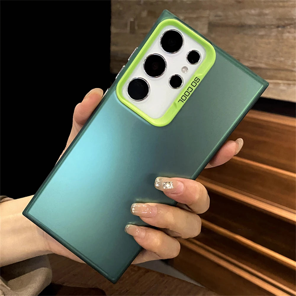 Matte gradient laser shockproof hard bumper phone case samsung - product image