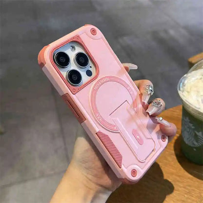 Matte heavy duty magnetic fold stand armor bumper case - product image