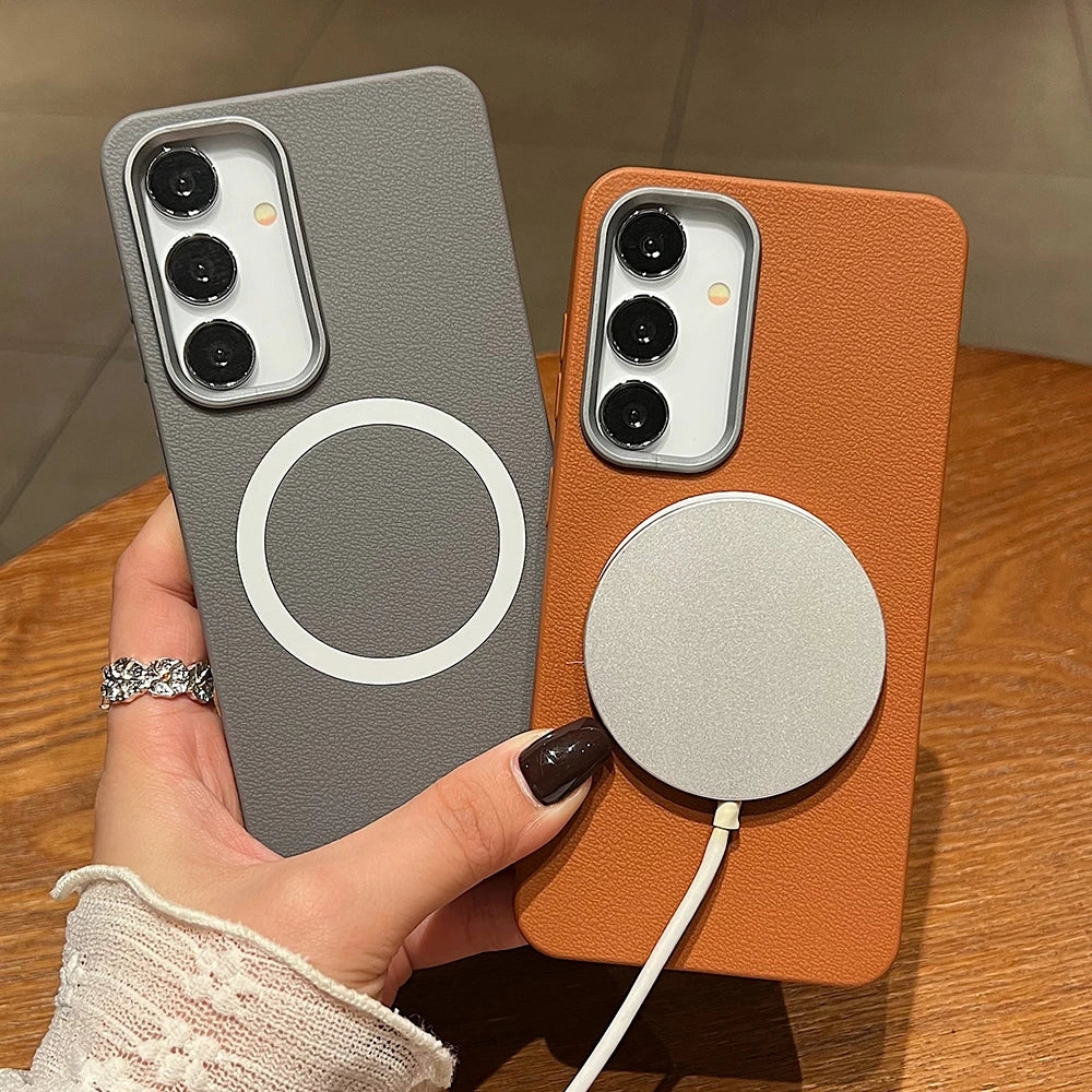 Matte leather magnetic soft protective case samsung galaxy - product image