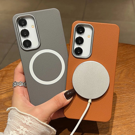 Matte leather magnetic soft protective case samsung galaxy - product image