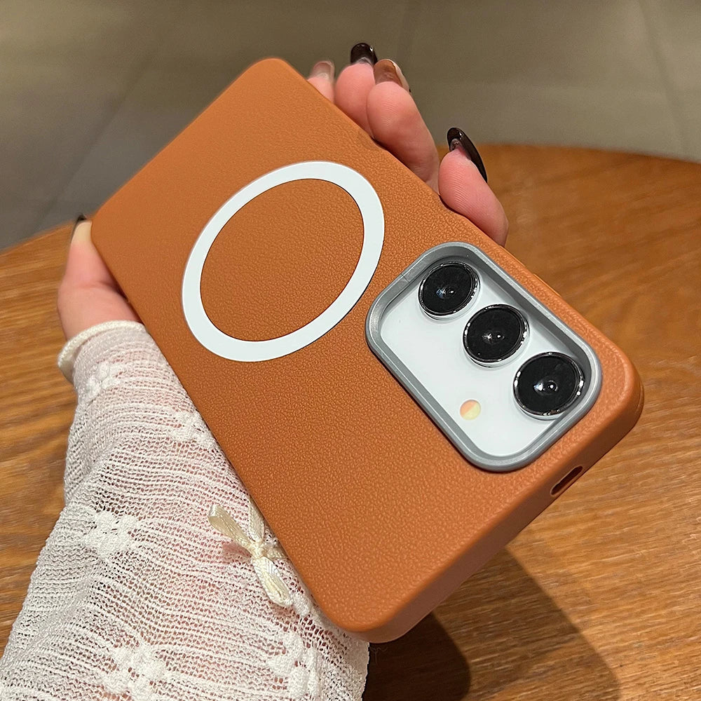 Matte leather magnetic soft protective case samsung galaxy - product image