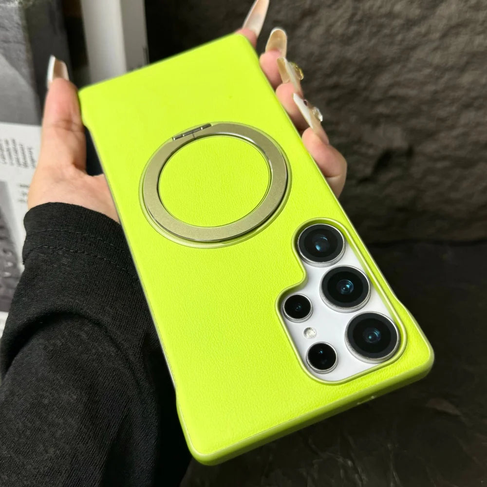 Matte leather magnetic stand holder case - product image