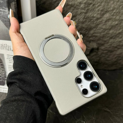 Matte leather magnetic stand holder case - product image