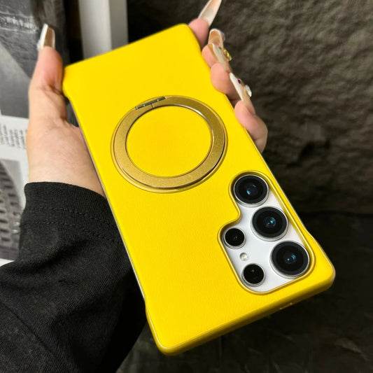 Matte leather magnetic stand holder case - product image