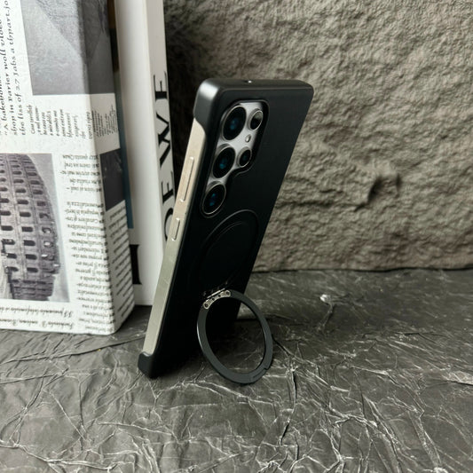 Matte leather magnetic stand holder case - product image