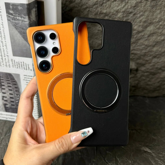 Matte leather magnetic stand holder case - product image