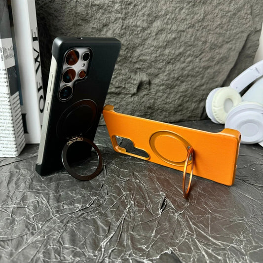 Matte leather magnetic stand holder case - product image