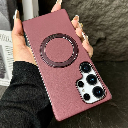 Matte leather magnetic stand holder case - product image