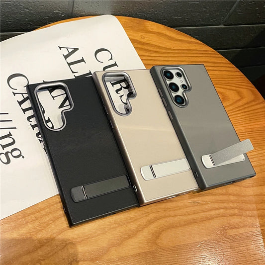 Matte leather magnetic stand shockproof bumper case samsung - product image