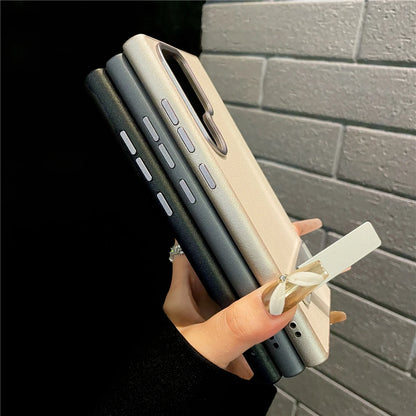 Matte leather magnetic stand shockproof bumper case samsung - product image