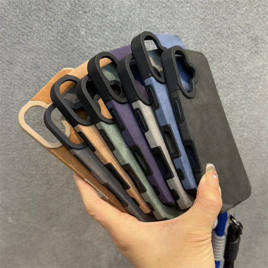 Matte leather magnetic wrist strap camera protection case - product image